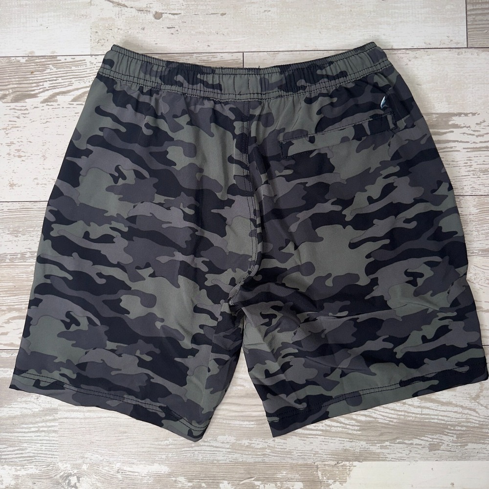 Tailor Vintage Sweatshorts Mens Medium Black Camouflage Elastic Drawstring Waist - Picture 12 of 12